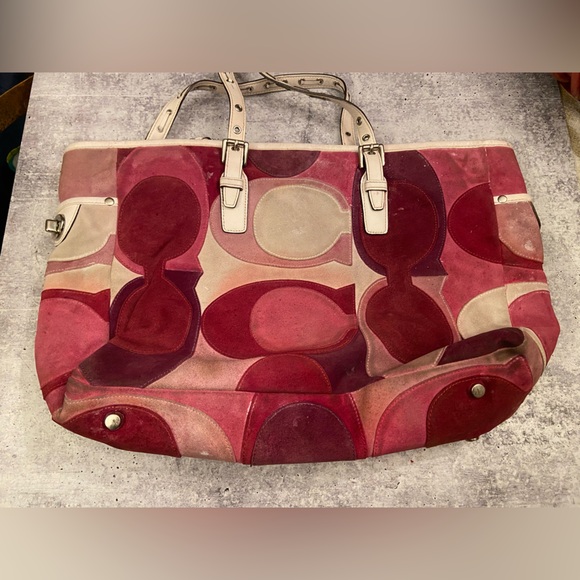 Authentic Vintage Coach Optic Suede Bag, Wristlet & Photo Album Repair Lot - Picture 2 of 11